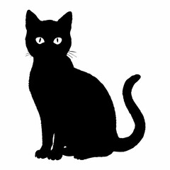 cat silhouette black vector SVG