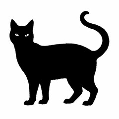 cat silhouette black vector SVG