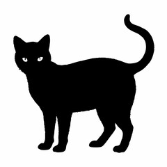 cat silhouette black vector SVG