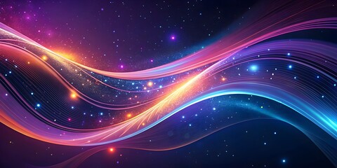 Obraz premium bright neon wave design on a glowing blue background