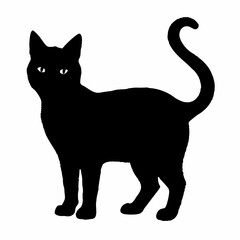cat silhouette black vector SVG