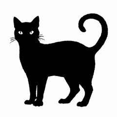 cat silhouette black vector SVG