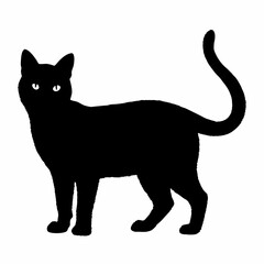 Obraz premium cat silhouette black vector SVG