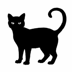 cat silhouette black vector SVG