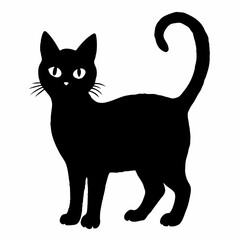 cat silhouette black vector SVG