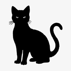 cat silhouette black vector SVG