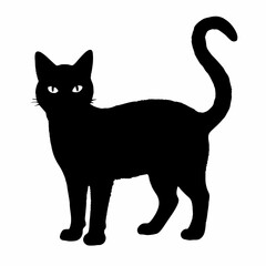 cat silhouette black vector SVG