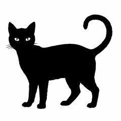 cat silhouette black vector SVG