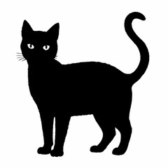 cat silhouette black vector SVG