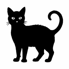 cat silhouette black vector SVG