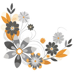 Colorful floral Corner Design Vector illustration in flat style , isolated in whote background