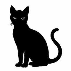 cat silhouette black vector SVG