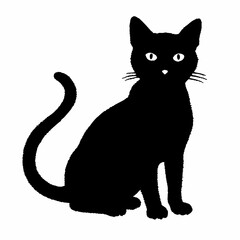 cat silhouette black vector SVG