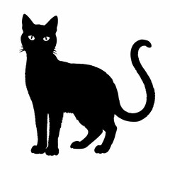 cat silhouette black vector SVG