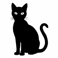 cat silhouette black vector SVG