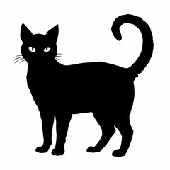 cat silhouette black vector SVG