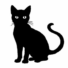 cat silhouette black vector SVG