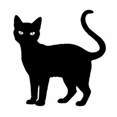 cat silhouette black vector SVG