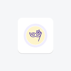 Love Mask icon, mask, love, romance, disguise line icon, editable vector icon, pixel perfect, illustrator ai file
