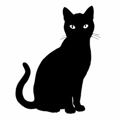 cat silhouette black vector SVG