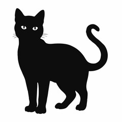 cat silhouette black vector SVG
