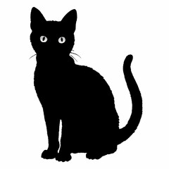 cat silhouette black vector SVG
