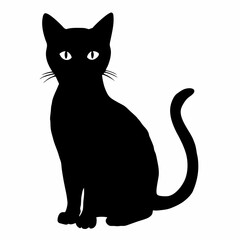 cat silhouette black vector SVG
