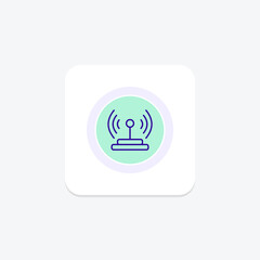 Connecting device purple line icon on a colorful circle, stylish icon, ai illustrator file