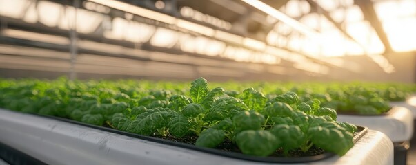 Artistically rendered hydroponic farm in a post-apocalyptic setting, dystopian hydroponics, survival farming