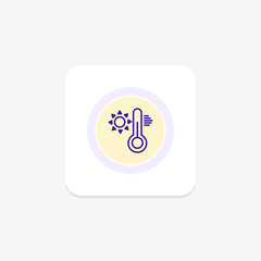 Temperature icon, weather, icon, degrees, thermometer line icon, editable vector icon, pixel perfect, illustrator ai file