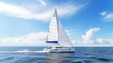 Naklejka premium A photo of a contemporary catamaran