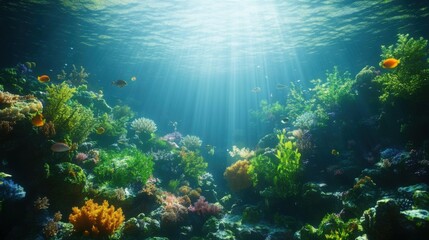 Freshwater vs. marine ecosystems: detailed view of aquatic environments.