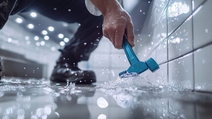 The plumber fixing pipe failure