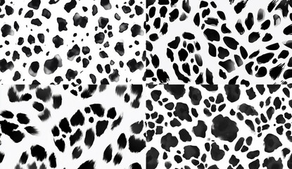 Black and white leopard print pattern, seamless texture