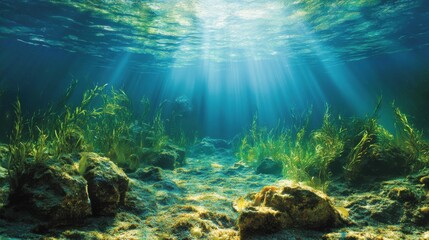 Shallow marine life: photosynthesis as key to organic matter in benthic zones.