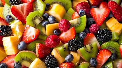 Obraz premium A colorful and juicy fruit salad that ready to eat