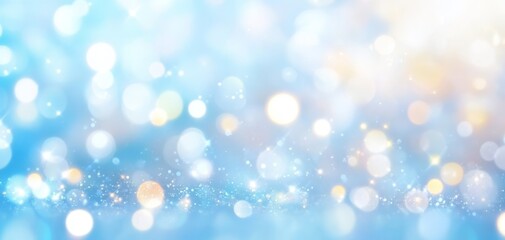Obraz premium Abstract Blue and Gold Bokeh Background with Glitter and Lights