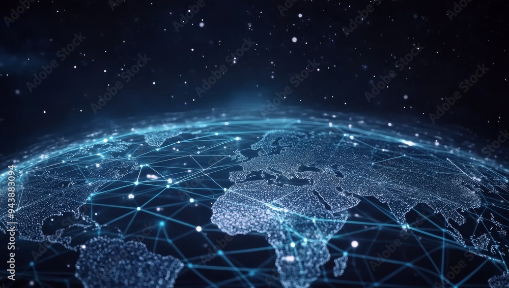 Poster global network connection abstract concept