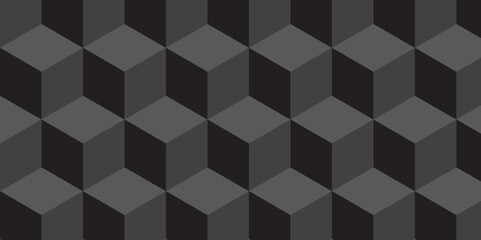 Abstract black and gray from cubes vector art background. Geometric tiles and mosaic creative stylish seamless pattern block cube background. minimal hexagon Cubes mosaic shape vector design.