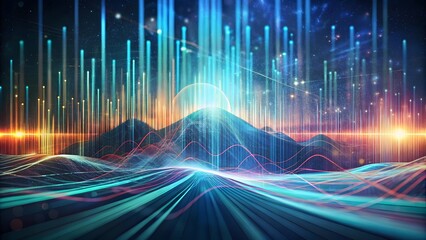 abstract digital design with bright lines and dots for tech background