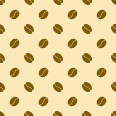 Coffee beans seamless pattern, coffee pattern. Brown coffee background.