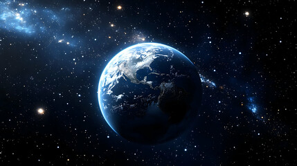 Obraz premium Earth in space with a starry background.