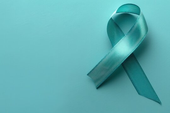 A ribbon with a blue ribbon is on a blue background