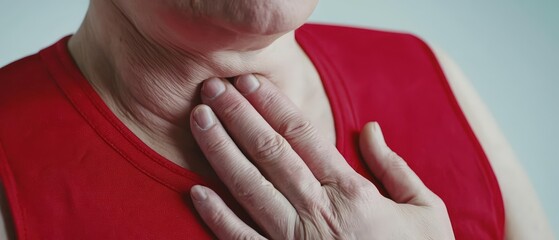Close-up of a person with tattoos, emphasizing hands on chest, capturing emotion and individuality in a vibrant setting.