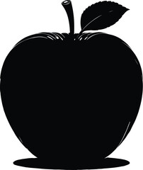 realistic apple silhouette vector style with white background