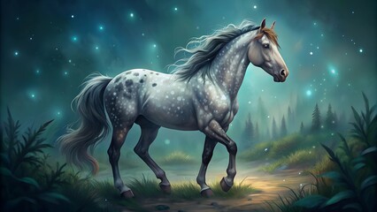 Crazy appaloosa horse vector illustration art.
