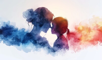 This lovely watercolor depicts the special bond between a mother and child, highlighting the connection of breastfeeding, especially honored during World Breastfeeding Week