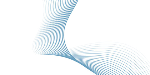 Abstract vector background with blue wavy lines. Blue wave background. Blue lines vector illustration. Curved wave