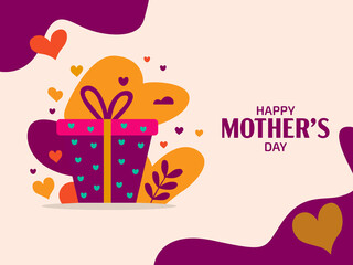 happy mother day card with gift decoration