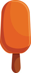Cartoon orange popsicle refreshing on a hot summer day